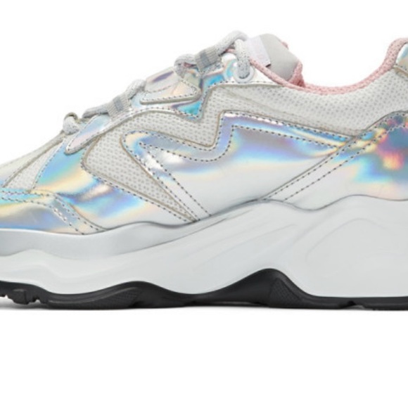 MSGM Sneakers Scarpa Donna Attack silver Pink iridescent SZ 7.5 Worn 2X - Picture 3 of 16